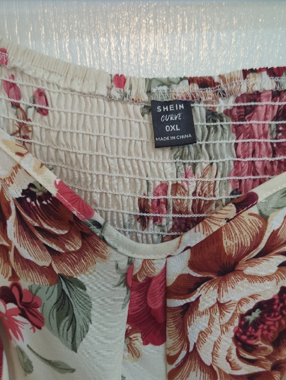 Floral Ivory and Rose Long-Sleeve Fit & Flare Dress - Picture 2 of 13